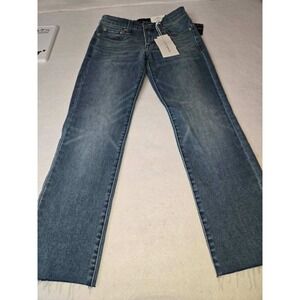 Lucky Brand Sweet Mid Rise Crop Jeans Medium Wash‎ Raw Hem 7W15674 Size 2/26 NEW